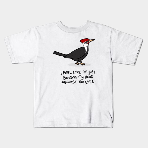 Grumpy Woodpecker Kids T-Shirt by grumpyanimals